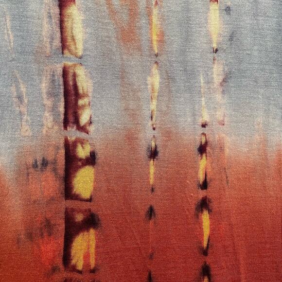 Tie Dyed Terracotta Blue Long Bohemian Vest Duster size Small - Picture 7 of 9